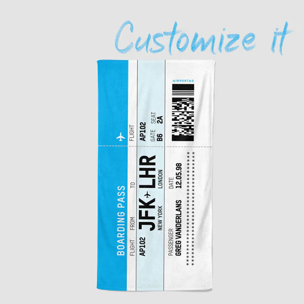 BOARDING PASS - BEACH TOWEL